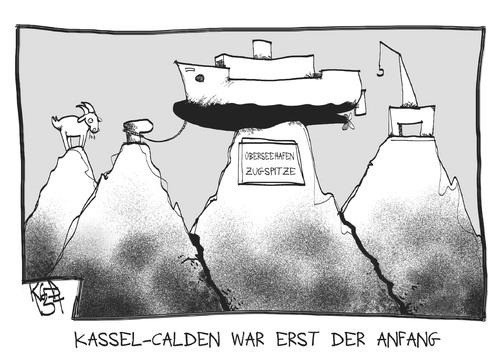 Cartoon: Flughafen Kassel-Calden (medium) by Kostas Koufogiorgos tagged kassel,calden,flughafen,zugspitze,hafen,steuergeld,wirtschaft,grossprojekt,berg,gebirge,karikatur,kostas,koufogiorgos,kassel,calden,flughafen,zugspitze,hafen,steuergeld,wirtschaft,grossprojekt,berg,gebirge,karikatur,kostas,koufogiorgos