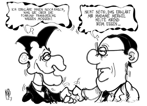 Cartoon: Frankreich (medium) by Kostas Koufogiorgos tagged hollande,sarkozy,merkel,frankreich