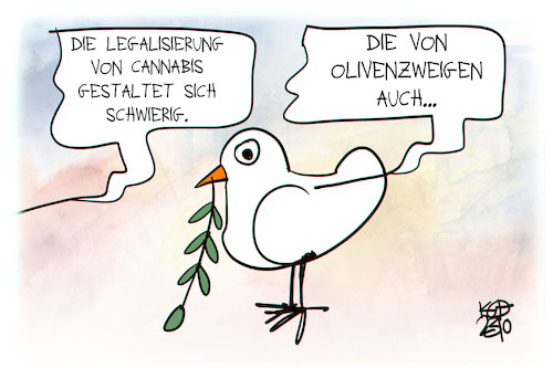 Cartoon: Friedenstaube (medium) by Kostas Koufogiorgos tagged karikatur,koufogiorgos,friedenstaube,cannabis,olibenzweig,nahost,frieden,legalisierung,karikatur,koufogiorgos,friedenstaube,cannabis,olibenzweig,nahost,frieden,legalisierung