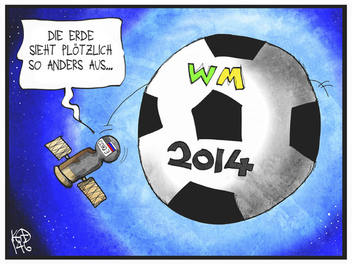 Cartoon: Fußball-Welt (medium) by Kostas Koufogiorgos tagged karikatur,koufogiorgos,illustration,cartoon,fussball,wm,2014,sojus,weltall,astronaut,erde,ball,sport,weltmeisterschaft,karikatur,koufogiorgos,illustration,cartoon,fussball,wm,2014,sojus,weltall,astronaut,erde,ball,sport,weltmeisterschaft