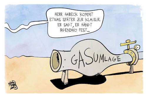 Cartoon: Gasumlage (medium) by Kostas Koufogiorgos tagged karikatur,koufogiorgos,gasumlage,pipeline,klausur,meseberg,karikatur,koufogiorgos,gasumlage,pipeline,klausur,meseberg