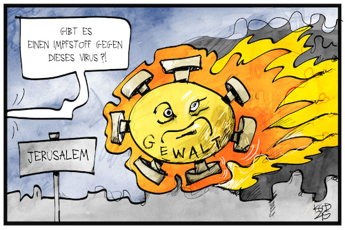 Cartoon: Gewalt-Virus (medium) by Kostas Koufogiorgos tagged karikatur,koufogiorgos,illustration,cartoon,gewalt,virus,jerusalem,nahost,krieg,konflikt,karikatur,koufogiorgos,illustration,cartoon,gewalt,virus,jerusalem,nahost,krieg,konflikt