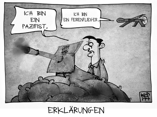 Cartoon: Giftgas und Drohnen (medium) by Kostas Koufogiorgos tagged karikatur,koufogiorgos,cartoon,illustration,assad,giftgas,drohne,usa,erklärung,krieg,konflikt,syrien,diktator,militär,angriff,politik,airliner,pazifist,ferienflieger,flugzeug,karikatur,koufogiorgos,cartoon,illustration,assad,giftgas,drohne,usa,erklärung,krieg,konflikt,syrien,diktator,militär,angriff,politik,airliner,pazifist,ferienflieger,flugzeug