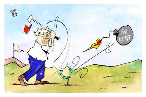 Cartoon: Golfregion (medium) by Kostas Koufogiorgos tagged karikatur,koufogiorgos,golfregion,iran,konflikt,krieg,golf,spiel,usa,karikatur,koufogiorgos,golfregion,iran,konflikt,krieg,golf,spiel,usa