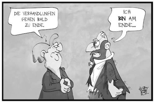 Cartoon: Groko-Anfang vom Ende (medium) by Kostas Koufogiorgos tagged karikatur,koufogiorgos,illustration,cartoon,groko,merkel,schulz,regierungsbildung,koalition,politik,demokratie,ende,karikatur,koufogiorgos,illustration,cartoon,groko,merkel,schulz,regierungsbildung,koalition,politik,demokratie,ende