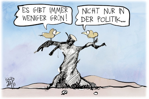 Cartoon: Grüner Rückgang (medium) by Kostas Koufogiorgos tagged karikatur,koufogiorgos,wald,grün,baum,vogel,partei,umfrage,umwelt,karikatur,koufogiorgos,wald,grün,baum,vogel,partei,umfrage,umwelt