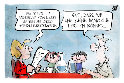 Cartoon: Grundsteuererklärung (medium) by Kostas Koufogiorgos tagged karikatur,koufogiorgos,grundsteuererklärung,reich,arm,immobilie,familie,geld,wohnung,karikatur,koufogiorgos,grundsteuererklärung,reich,arm,immobilie,familie,geld,wohnung