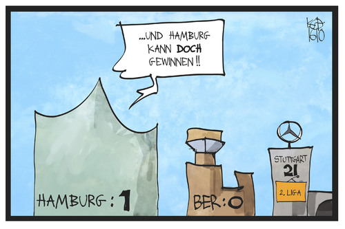 Cartoon: Hamburg siegt (medium) by Kostas Koufogiorgos tagged karikatur,koufogiorgos,illustration,cartoon,hamburg,berlin,stuttgart,sieg,grossprojekt,baustelle,bahnhof,flughafen,elbphilharmnie,sieger,gewinner,liga,absteiger,karikatur,koufogiorgos,illustration,cartoon,hamburg,berlin,stuttgart,sieg,grossprojekt,baustelle,bahnhof,flughafen,elbphilharmnie,sieger,gewinner,liga,absteiger
