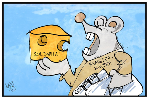 Cartoon: Hamsterkäufe (medium) by Kostas Koufogiorgos tagged karikatur,koufogiorgos,illustration,cartoon,hamsterkauf,maus,käse,solidarität,panik,angst,corona,epidemie,pandemie,krankheit,covid,karikatur,koufogiorgos,illustration,cartoon,hamsterkauf,maus,käse,solidarität,panik,angst,corona,epidemie,pandemie,krankheit,covid