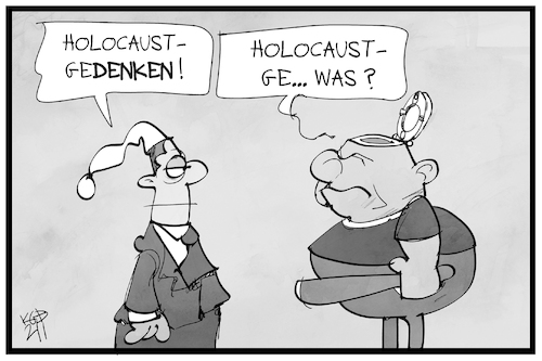 Cartoon: Holocaust-Gedenken (medium) by Kostas Koufogiorgos tagged karikatur,koufogiorgos,illustration,cartoon,rechtsextremismus,neonazi,denken,gehirn,dumm,geschichte,bildung,karikatur,koufogiorgos,illustration,cartoon,rechtsextremismus,neonazi,denken,gehirn,dumm,geschichte,bildung