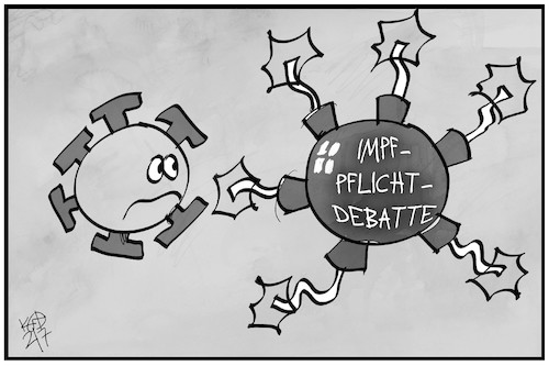 Cartoon: Impfpflicht-Debatte (medium) by Kostas Koufogiorgos tagged karikatur,koufogiorgos,illustration,cartoon,bombe,impflicht,spritze,impfung,corona,pandemie,karikatur,koufogiorgos,illustration,cartoon,bombe,impflicht,spritze,impfung,corona,pandemie