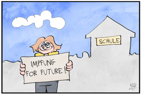 Cartoon: Impfung for Future (medium) by Kostas Koufogiorgos tagged karikatur,koufogiorgos,illustration,cartoon,impfung,schule,demo,future,corona,pandemie,karikatur,koufogiorgos,illustration,cartoon,impfung,schule,demo,future,corona,pandemie