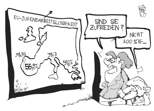 Cartoon: Jugendarbeitslosigkeit (medium) by Kostas Koufogiorgos tagged europa,eu,arbeitslosigkeit,jugend,merkel,schäuble,krise,karikatur,koufogiorgos,europa,eu,arbeitslosigkeit,jugend,merkel,schäuble,krise,karikatur,koufogiorgos