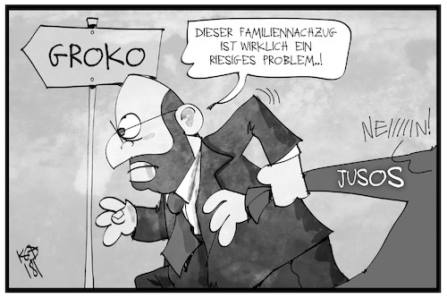 Cartoon: Jusos-Nachzug (medium) by Kostas Koufogiorgos tagged karikatur,koufogiorgos,illustration,cartoon,schulz,kevin,kind,jusos,spd,familiennachzug,groko,schleifen,ziehen,zwingen,sozialdemokraten,koalition,regierungsbeteiligung,politik,karikatur,koufogiorgos,illustration,cartoon,schulz,kevin,kind,jusos,spd,familiennachzug,groko,schleifen,ziehen,zwingen,sozialdemokraten,koalition,regierungsbeteiligung,politik