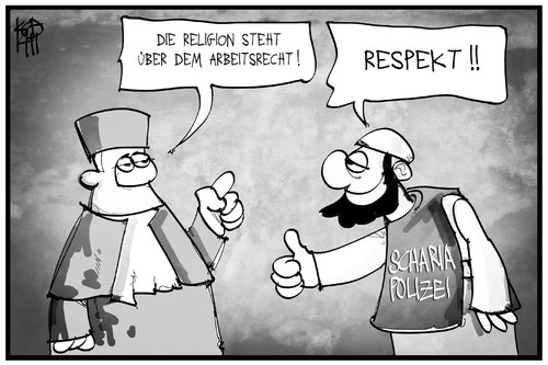 Cartoon: Kirchenrecht (medium) by Kostas Koufogiorgos tagged karikatur,koufogiorgos,illustration,cartoon,kirche,staat,recht,kirchenrecht,scharia,salafist,richter,bundesverfassungsgericht,urteil,karikatur,koufogiorgos,illustration,cartoon,kirche,staat,recht,kirchenrecht,scharia,salafist,richter,bundesverfassungsgericht,urteil