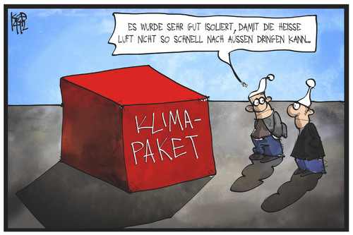 Cartoon: Klimapaket (medium) by Kostas Koufogiorgos tagged karikatur,koufogiorgos,illustration,cartoon,spd,paket,klimapekat,rentenpaket,bauen,wohnen,politik,verpackungen,karikatur,koufogiorgos,illustration,cartoon,spd,paket,klimapekat,rentenpaket,bauen,wohnen,politik,verpackungen