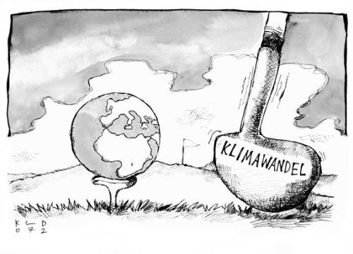 Cartoon: Klimawandel (medium) by Kostas Koufogiorgos tagged klimawandel,umwelt,erderwärmung,wetter,klimawandel,umwelt,erderwärmung,wetter,gold,globus,ball,abschlag,flug,birdie,einlochen,golfplatz,caddy,schläger,eisen,golf,treibhauseffekt,naturkatastrophen,spiel