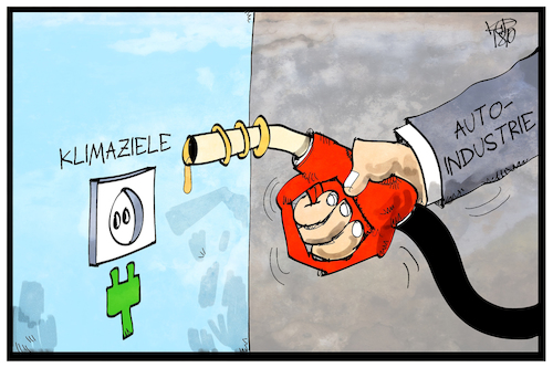 Cartoon: Klimaziele (medium) by Kostas Koufogiorgos tagged karikatur,koufogiorgos,illustration,cartoon,klima,klimaziele,auto,industrie,autobauer,strom,elektro,mobilität,steckdose,eu,co2,abgas,emissionen,umwelt,karikatur,koufogiorgos,illustration,cartoon,klima,klimaziele,auto,industrie,autobauer,strom,elektro,mobilität,steckdose,eu,co2,abgas,emissionen,umwelt