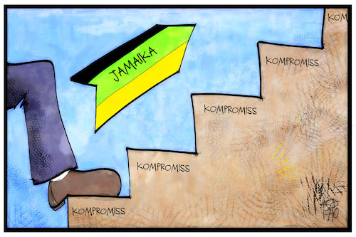 Cartoon: Kompromisse (medium) by Kostas Koufogiorgos tagged karikatur,koufogiorgos,illustration,cartoon,kompromiss,treppe,weg,jamaika,stufen,koalition,sondierung,partei,politik,karikatur,koufogiorgos,illustration,cartoon,kompromiss,treppe,weg,jamaika,stufen,koalition,sondierung,partei,politik