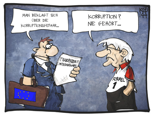 Cartoon: Korruption (medium) by Kostas Koufogiorgos tagged karikatur,koufogiorgos,illustration,cartoon,korruption,eu,europa,transparency,international,ecclestone,formel,rennsport,prozess,bestechung,politik,sport,karikatur,koufogiorgos,illustration,cartoon,korruption,eu,europa,transparency,international,ecclestone,formel,rennsport,prozess,bestechung,politik,sport