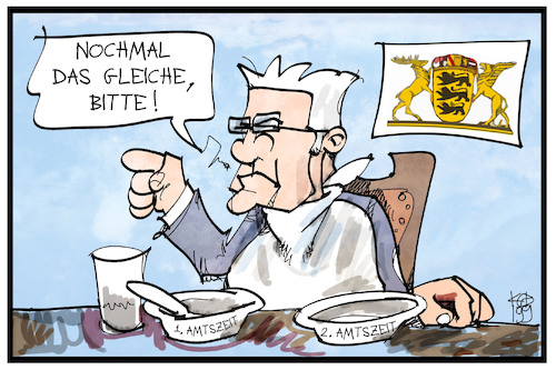 Cartoon: Kretschmann (medium) by Kostas Koufogiorgos tagged kretschmann,steht,für,eine,dritte,amtszeit,bereit,karikatur,koufogiorgos,illustration,cartoon,baden,wuerttemberg,spätzle,kretschmann,steht,für,eine,dritte,amtszeit,bereit,karikatur,koufogiorgos,illustration,cartoon,baden,wuerttemberg,spätzle