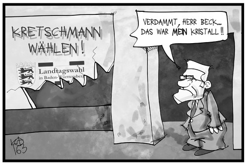 Cartoon: Kretschmanns Kristall (medium) by Kostas Koufogiorgos tagged karikatur,koufogiorgos,illustration,cartoon,drogen,gruene,partei,volker,beck,kretschmann,wahlkampf,baden,wuerttemberg,kristall,crystal,meth,sabotage,karikatur,koufogiorgos,illustration,cartoon,drogen,gruene,partei,volker,beck,kretschmann,wahlkampf,baden,wuerttemberg,kristall,crystal,meth,sabotage