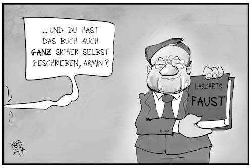 Cartoon: Laschet schreibt ab (medium) by Kostas Koufogiorgos tagged karikatur,koufogiorgos,illustration,cartoon,laschet,plagiat,faust,buch,karikatur,koufogiorgos,illustration,cartoon,laschet,plagiat,faust,buch