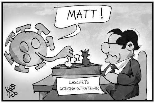 Cartoon: Laschets Corona-Strategie (medium) by Kostas Koufogiorgos tagged karikatur,koufogiorgos,illustration,cartoon,laschet,strategie,schach,matt,corona,virus,pandemie,nrw,gewinnen,verlieren,gegner,ministerpräsident,karikatur,koufogiorgos,illustration,cartoon,laschet,strategie,schach,matt,corona,virus,pandemie,nrw,gewinnen,verlieren,gegner,ministerpräsident