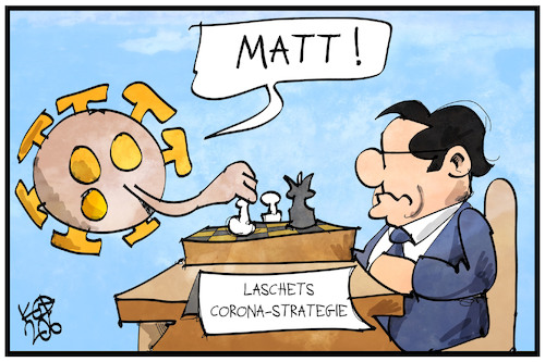 Cartoon: Laschets Corona-Strategie (medium) by Kostas Koufogiorgos tagged karikatur,koufogiorgos,illustration,cartoon,laschet,strategie,schach,matt,corona,virus,pandemie,nrw,gewinnen,verlieren,gegner,ministerpräsident,karikatur,koufogiorgos,illustration,cartoon,laschet,strategie,schach,matt,corona,virus,pandemie,nrw,gewinnen,verlieren,gegner,ministerpräsident