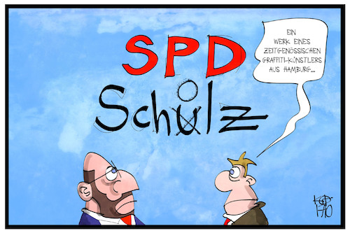 Cartoon: Machtkampf in der SPD (medium) by Kostas Koufogiorgos tagged karikatur,koufogiorgos,illustration,cartoon,spd,scholz,schulz,künstler,graffiti,kunst,partei,sozialdemokratie,streit,machtkampf,karikatur,koufogiorgos,illustration,cartoon,spd,scholz,schulz,künstler,graffiti,kunst,partei,sozialdemokratie,streit,machtkampf