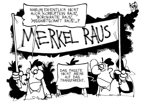 Cartoon: Merkel raus! (medium) by Kostas Koufogiorgos tagged athen,merkel,griechenland,demonstration,transparent,plakat,korruption,politik,europa,karikatur,kostas,koufogiorgos,athen,merkel,griechenland,demonstration,transparent,plakat,korruption,politik,europa,karikatur,kostas,koufogiorgos