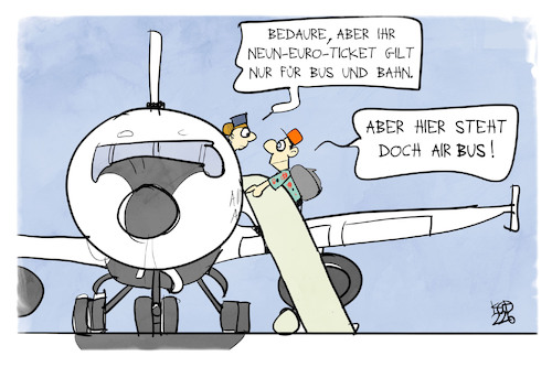 Cartoon: Neun-Euro-Ticket (medium) by Kostas Koufogiorgos tagged karikatur,koufogiorgos,airbus,bus,bahn,tourist,flugzeug,karikatur,koufogiorgos,airbus,bus,bahn,tourist,flugzeug