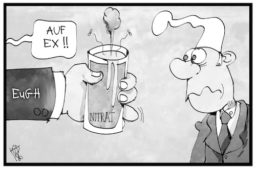 Cartoon: Nitratbelastung im Grundwasser (medium) by Kostas Koufogiorgos tagged karikatur,koufogiorgos,illustration,cartoon,nitrat,belastung,eugh,urteil,verurteilung,michel,trinken,landwirtschaft,gülle,dünger,grundwasser,umwelt,gesundheit,karikatur,koufogiorgos,illustration,cartoon,nitrat,belastung,eugh,urteil,verurteilung,michel,trinken,landwirtschaft,gülle,dünger,grundwasser,umwelt,gesundheit