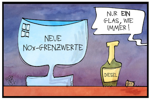 Cartoon: NOx-Grenzwerte (medium) by Kostas Koufogiorgos tagged karikatur,koufogiorgos,illustration,cartoon,grenzwert,stickoxid,nox,glas,flasche,schadstoff,abgas,karikatur,koufogiorgos,illustration,cartoon,grenzwert,stickoxid,nox,glas,flasche,schadstoff,abgas