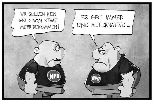 Cartoon: NPD-Finanzierung (medium) by Kostas Koufogiorgos tagged karikatur,koufogiorgos,illustration,cartoon,npd,geld,finanzierung,partei,afd,neonazi,rechtsextremismus,alternative,karikatur,koufogiorgos,illustration,cartoon,npd,geld,finanzierung,partei,afd,neonazi,rechtsextremismus,alternative