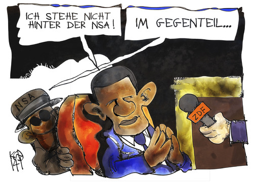 Cartoon: Obama und die NSA (medium) by Kostas Koufogiorgos tagged nsa,obama,agent,spion,interview,zdf,fernsehen,geheimdienst,prism,politik,usa,karikatur,illustration,cartoon,koufogiorgos,nsa,obama,agent,spion,interview,zdf,fernsehen,geheimdienst,prism,politik,usa,karikatur,illustration,cartoon,koufogiorgos