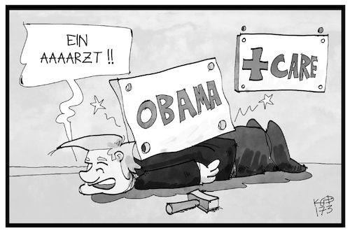 Cartoon: Obamacare (medium) by Kostas Koufogiorgos tagged karikatur,koufogiorgos,illustration,cartoon,obamacare,trump,umbau,arzt,krankenversicherung,usa,sozialstaat,karikatur,koufogiorgos,illustration,cartoon,obamacare,trump,umbau,arzt,krankenversicherung,usa,sozialstaat