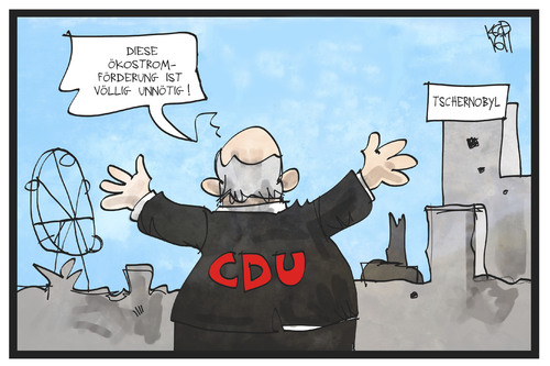 Cartoon: Ökostromförderung (medium) by Kostas Koufogiorgos tagged karikatur,koufogiorgos,illustration,cartoon,ökostrom,atomkraft,tschernobyl,sarkophag,gau,unfall,energie,umwelt,verstrahlung,cdu,partei,karikatur,koufogiorgos,illustration,cartoon,ökostrom,atomkraft,tschernobyl,sarkophag,gau,unfall,energie,umwelt,verstrahlung,cdu,partei