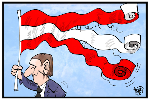 Cartoon: Österreich (medium) by Kostas Koufogiorgos tagged karikatur,koufogiorgos,illustration,cartoon,oesterreich,flagge,fahne,övp,fpö,partei,kurz,strache,video,karikatur,koufogiorgos,illustration,cartoon,oesterreich,flagge,fahne,övp,fpö,partei,kurz,strache,video