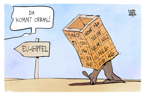 Cartoon: Orban sagt nein (medium) by Kostas Koufogiorgos tagged karikatur,koufogiorgos,orban,mauer,nein,eu,gipfel,ungarn,karikatur,koufogiorgos,orban,mauer,nein,eu,gipfel,ungarn
