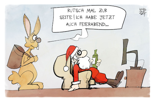 Cartoon: Ostern ist vorbei (medium) by Kostas Koufogiorgos tagged karikatur,koufogiorgos,ostern,osterhase,weihnachtsmann,feierabend,feiertag,arbeit,fernsehen,karikatur,koufogiorgos,ostern,osterhase,weihnachtsmann,feierabend,feiertag,arbeit,fernsehen