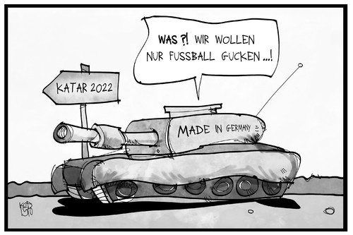 Cartoon: Panzer nach Katar (medium) by Kostas Koufogiorgos tagged karikatur,koufogiorgos,illustration,cartoon,katar,panzer,rüstung,rüstungsindustrie,fussball,wm,weltmeisterschaft,fifa,sport,wirtschaft,militär,armee,karikatur,koufogiorgos,illustration,cartoon,katar,panzer,rüstung,rüstungsindustrie,fussball,wm,weltmeisterschaft,fifa,sport,wirtschaft,militär,armee