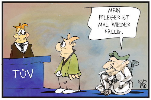 Cartoon: Pflege-TÜV (medium) by Kostas Koufogiorgos tagged karikatur,koufogiorgos,illustration,cartoon,tuev,pflege,pfleger,krankenschwester,heim,alter,senior,pflegekraft,überprüfung,test,karikatur,koufogiorgos,illustration,cartoon,tuev,pflege,pfleger,krankenschwester,heim,alter,senior,pflegekraft,überprüfung,test