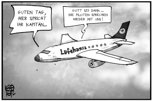 Cartoon: Pilotenstreik (medium) by Kostas Koufogiorgos tagged karikatur,koufogiorgos,illustration,cartoon,piloten,streik,arbeitskampf,lufthansa,flugzeug,gespräch,sprechen,verhandeln,cockpit,gewerkschaft,karikatur,koufogiorgos,illustration,cartoon,piloten,streik,arbeitskampf,lufthansa,flugzeug,gespräch,sprechen,verhandeln,cockpit,gewerkschaft