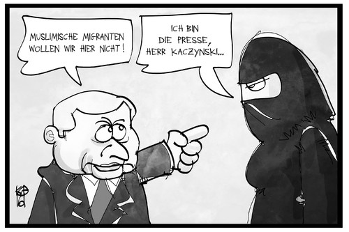 Cartoon: Polens Presse (medium) by Kostas Koufogiorgos tagged karikatur,koufogiorgos,illustration,cartoon,polen,mediengesetz,presse,pressefreiheit,flüchtlinge,flüchtlingspolitik,burka,muslime,migranten,kaczynski,ausweisung,karikatur,koufogiorgos,illustration,cartoon,polen,mediengesetz,presse,pressefreiheit,flüchtlinge,flüchtlingspolitik,burka,muslime,migranten,kaczynski,ausweisung