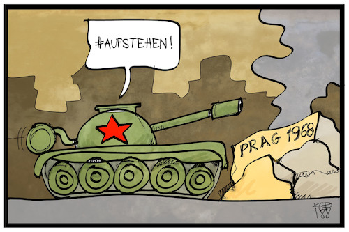 Cartoon: Prager Frühling (medium) by Kostas Koufogiorgos tagged karikatur,koufogiorgos,illustration,cartoon,prag,frühling,1968,aufstehen,panzer,tschechien,tschecheslowakei,sowjetunion,geschichte,konflikt,karikatur,koufogiorgos,illustration,cartoon,prag,frühling,1968,aufstehen,panzer,tschechien,tschecheslowakei,sowjetunion,geschichte,konflikt