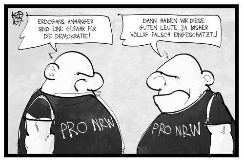 Cartoon: Pro NRW (medium) by Kostas Koufogiorgos tagged karikatur,koufogiorgos,illustration,cartoon,tuerkei,erdogan,demonstration,koeln,pro,nrw,rechtsextremisten,demokratie,einigkeit,gemeinsamkeit,missverständnis,demonstrant,neonazi,karikatur,koufogiorgos,illustration,cartoon,tuerkei,erdogan,demonstration,koeln,pro,nrw,rechtsextremisten,demokratie,einigkeit,gemeinsamkeit,missverständnis,demonstrant,neonazi