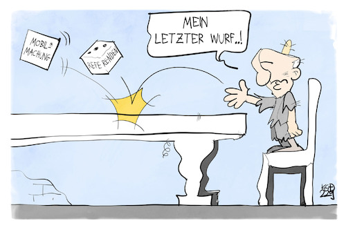 Cartoon: Putins letzter Wurf (medium) by Kostas Koufogiorgos tagged karikatur,koufogiorgos,putin,würfel,spiel,referendum,mobilmachung,krieg,karikatur,koufogiorgos,putin,würfel,spiel,referendum,mobilmachung,krieg