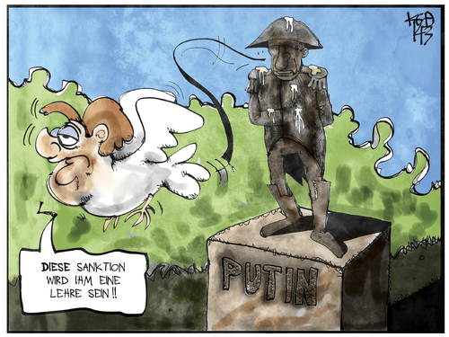 Cartoon: Russland-Sanktionen (medium) by Kostas Koufogiorgos tagged illustration,cartoon,karikatur,koufogiorgos,putin,statue,napoleon,russland,merkel,deutschland,sanktion,vogel,vogeldreck,denkmal,politik,konflikt,krise,aussenpolitik,illustration,cartoon,karikatur,koufogiorgos,putin,statue,napoleon,russland,merkel,deutschland,sanktion,vogel,vogeldreck,denkmal,politik,konflikt,krise,aussenpolitik