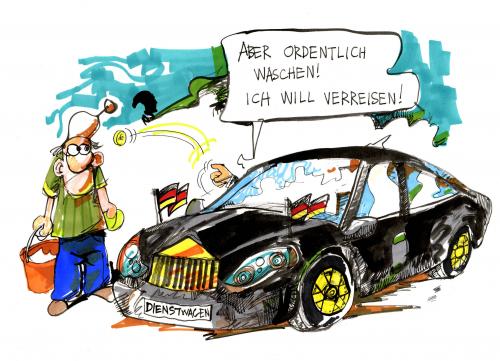 Cartoon: Saubere Dienstwagen (medium) by Kostas Koufogiorgos tagged dienstwagen,dienstwagenaffäre,ulla,schmidt,horst,seehofer,politik,innenpolitik,steuerzahler,steuern,steuergelder,karikatur,kostas,koufogiorgos,michel,dienstwagen,dienstwagenaffäre,ulla schmidt,horst seehofer,politik,innenpolitik,steuerzahler,steuern,steuergelder,ulla,schmidt,horst,seehofer